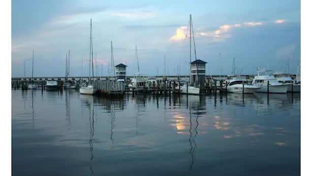 Un puerto deportivo con varios barcos amarrados a un muelle.