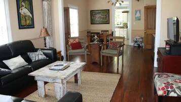 TV, DVD player, books