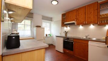 Fridge, oven, stovetop, dishwasher