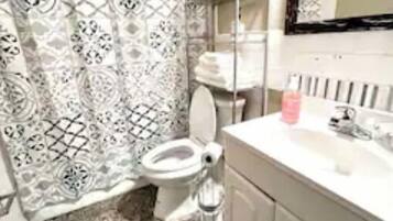 Secadora de cabello, toallas, jabón, shampoo