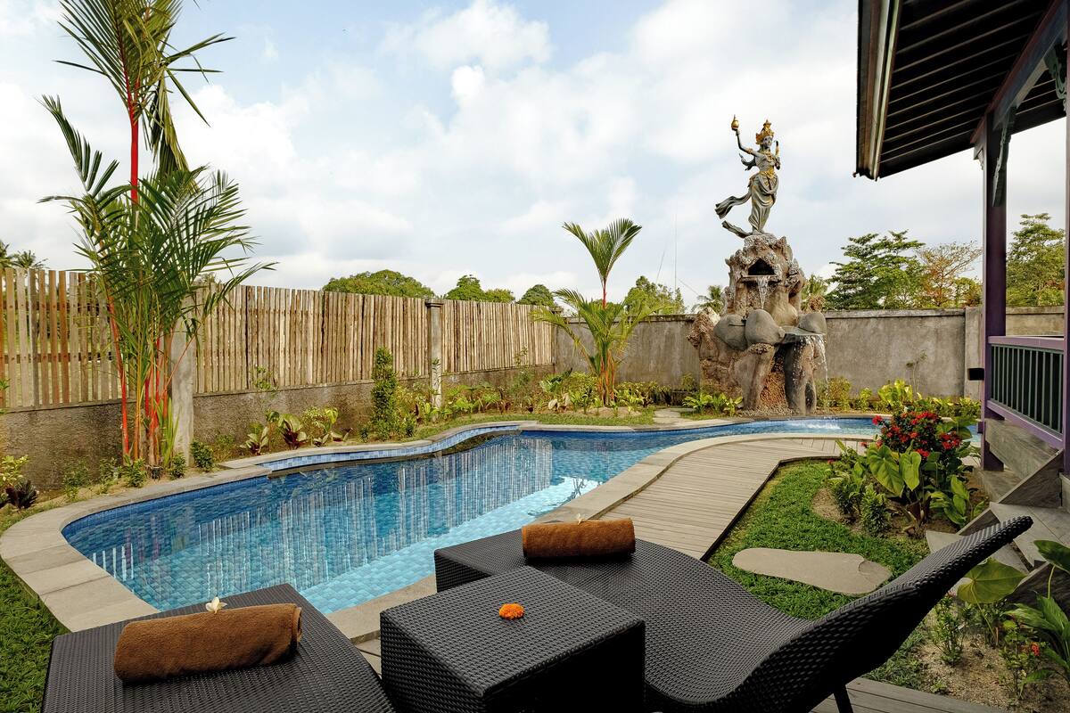 Villa, 1 camera da letto, vista piscina | Vista dalla camera