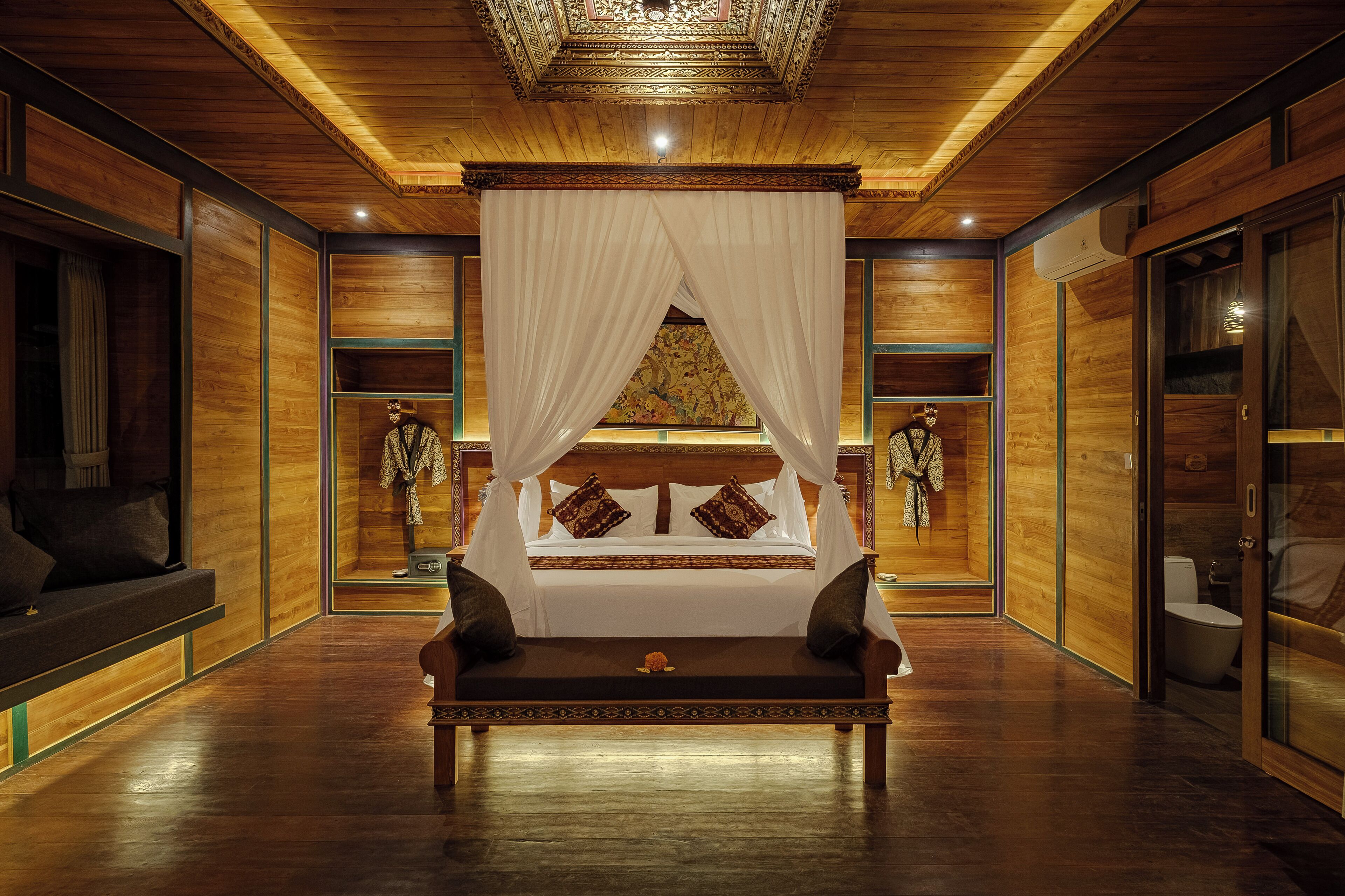 Vila, 1 kamar tidur, pemandangan kolam renang | Minibar dan seprai linen