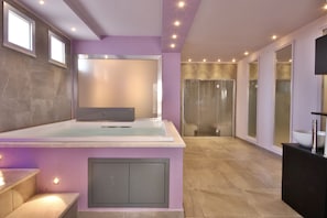 Bain à remous, hammam, 1 salle de soins