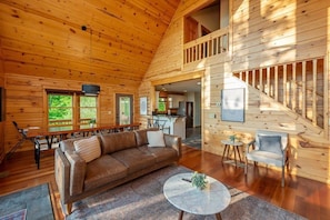 TV, fireplace, video games, stereo