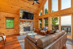 TV, fireplace, video games, books