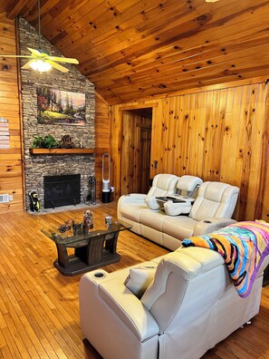 Smart TV, fireplace, video games, books