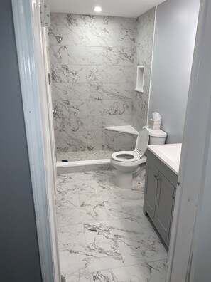 Shower, hair dryer, towels, soap - Brand New Gorgeous 2 Bedroom 1 Block from Beach!!! (Seaside Heights)