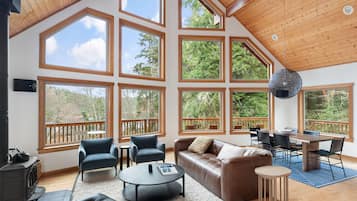 Smart TV, fireplace, table tennis, books