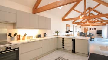 Fridge, dishwasher, electric kettle, toaster