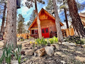Exterior - Pops Bear Cabin W/Outdoor Pub, Firepit W/Swing Chairs, BBQ, Games & More. (Big Bear)