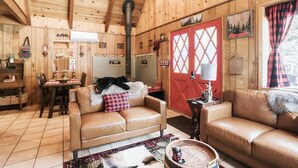 Unclassified image, 2 of 35, button - Pops Bear Cabin W/Outdoor Pub, Firepit W/Swing Chairs, BBQ, Games & More. (Big Bear)