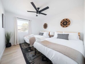 3 bedrooms, iron/ironing board, travel cot, WiFi