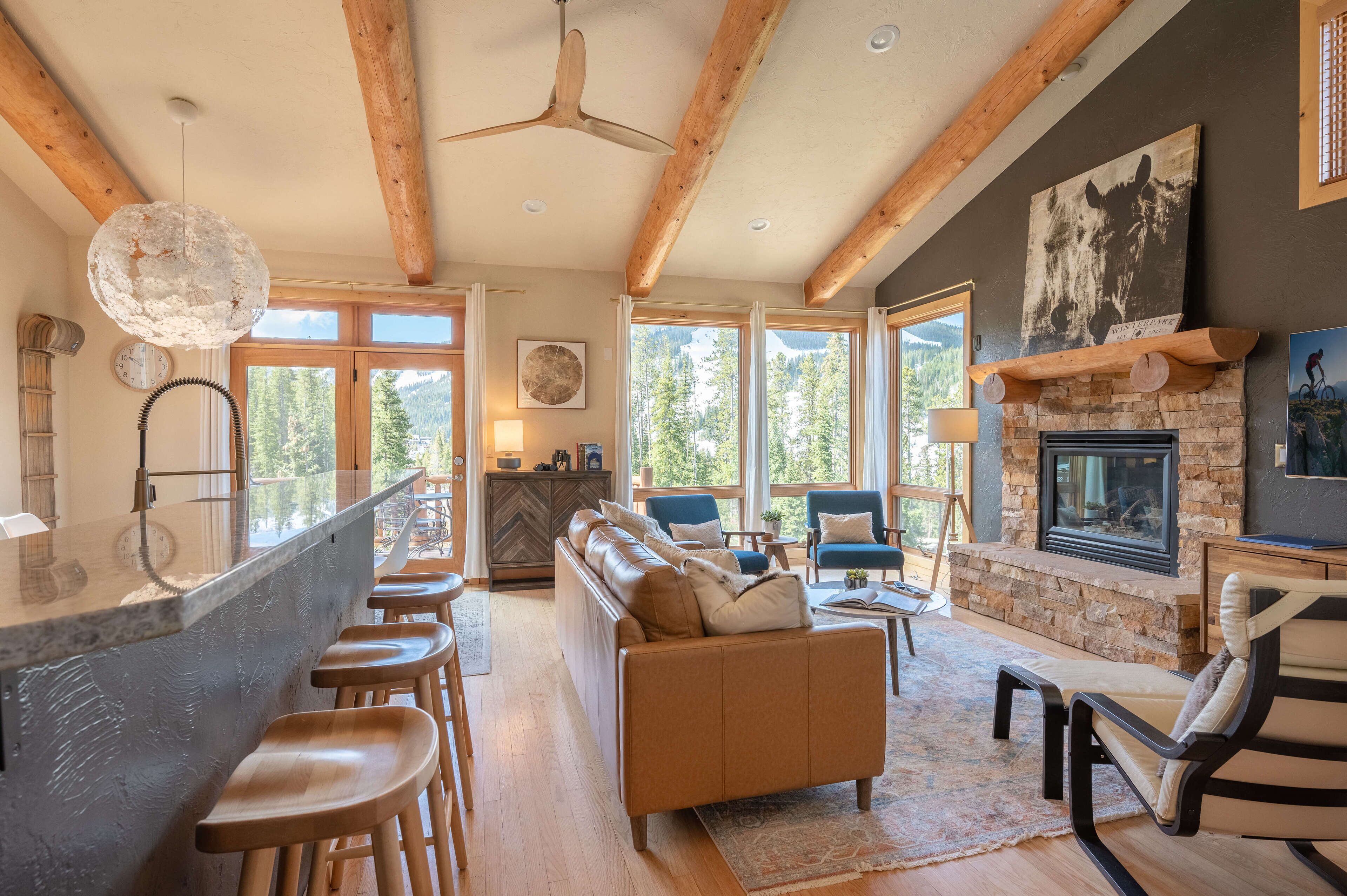 TV connectée, cheminée, lecteur de DVD