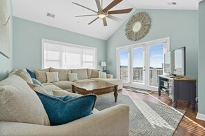 TV, offices - A Wave from it All by Brunswick Vacation Rentals: Beach Club w/ Pool, Elevator (Ocean Isle Beach)