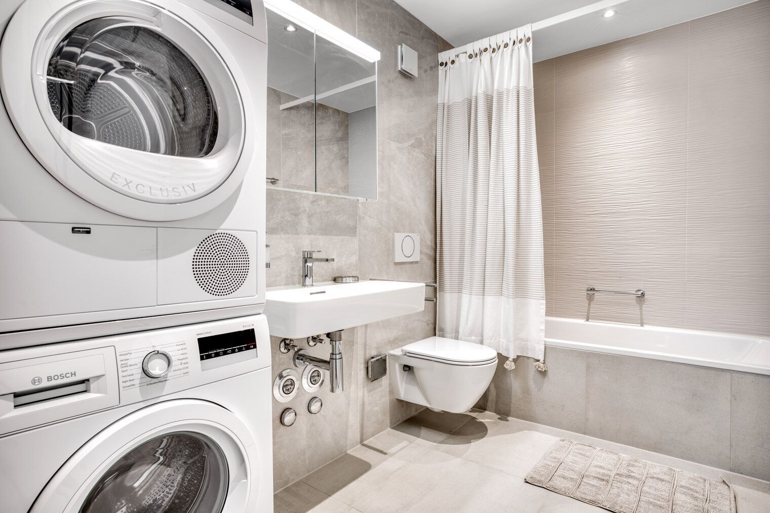 Hair dryer, towels