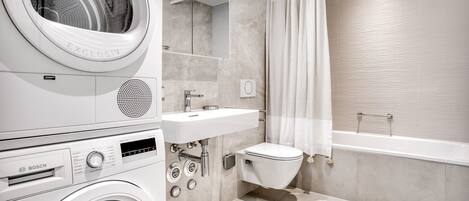 Hair dryer, towels