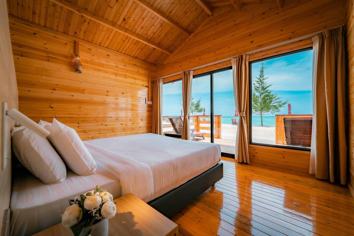 Premium-Villa, 1 King-Bett, Meerblick | Individuell eingerichtet, Bettwäsche