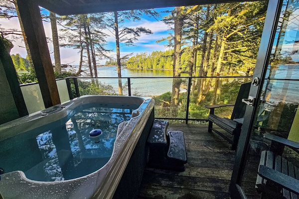 Deck #2 with private, covered hot tub