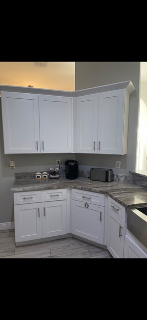 Microwave, oven, stovetop, paper towels