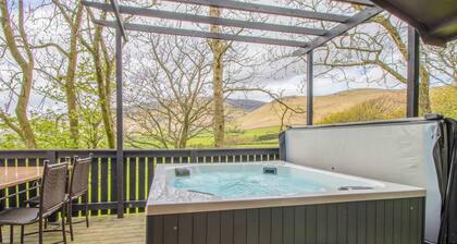 Modern and cosy lodge with one double and one twin.