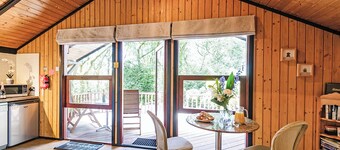 Charming, spacious and comfortable open plan lodge with log burner.
