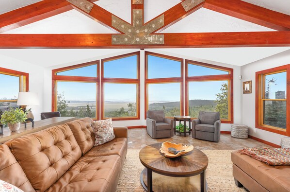 Smart TV, chimenea, reproductor de DVD y estéreo