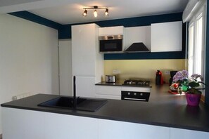 Kühlschrank, Mikrowelle, Ofen, Herdplatte