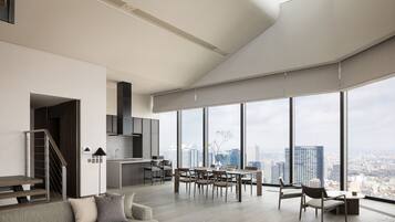 Presidential Penthouse (Hana) | Private kitchenette | Mini-fridge, coffee/tea maker, electric kettle, highchair