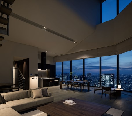 Presidential Penthouse (Hana) | Living area | 42-inch LED TV with cable channels, TV. BELLUSTAR TOKYO, A Pan Pacific Hotel