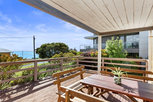 Expansive deck with sweeping ocean views