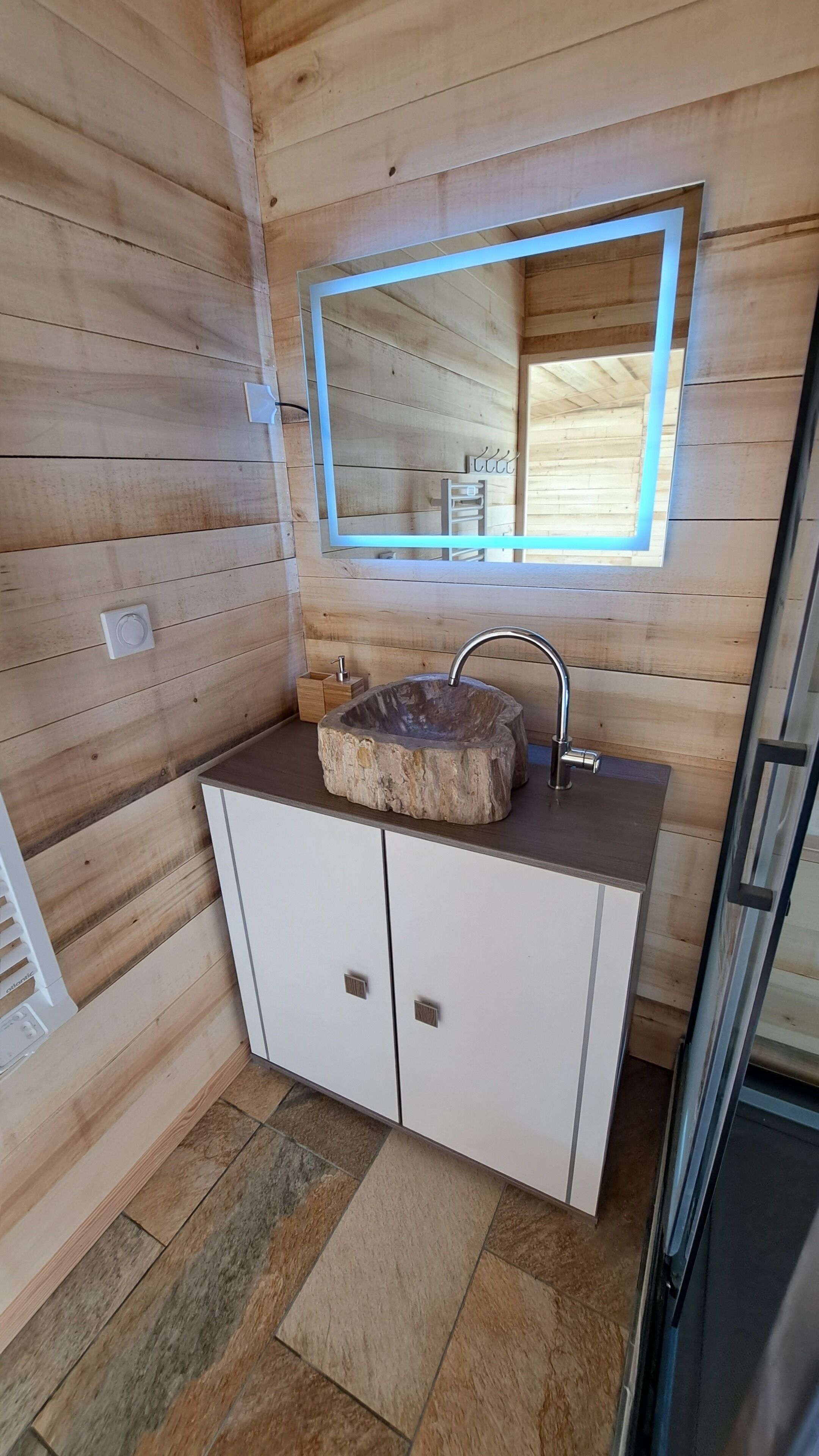 Shower, towels, soap, shampoo