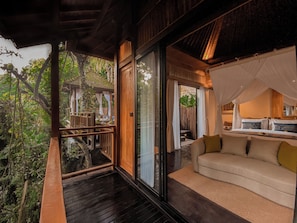 Luxury Villa, 1 Bedroom, River View | Egyptian cotton sheets, premium bedding, memory-foam beds, minibar - The Sebali Resort (Ubud)
