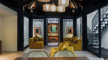 Luxury Villa, 2 Bedrooms, River View | Living area | 43-inch LED TV with digital channels, Netflix, streaming services