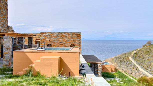 Unclassified image, 1 of 42, button - Villa LENA:Beachfront Villa 70 m to sandy isolated Beaches C/spa outdoor jacuzzi (Kea)