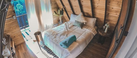Chalet rustique Confort | Minibar, ameublement unique, accĂšs au Wi-Fi (inclus), literie fournie
