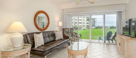 Smart TV, DVD player, books, stereo