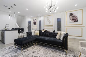 Smart TV, fireplace, video games, foosball