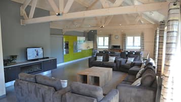 TV connectée, cheminée, lecteur de DVD