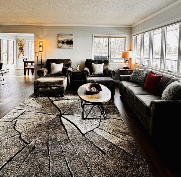 Smart TV, fireplace, video games, books