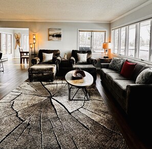 TV connectée, cheminée, jeux vidéo, livres