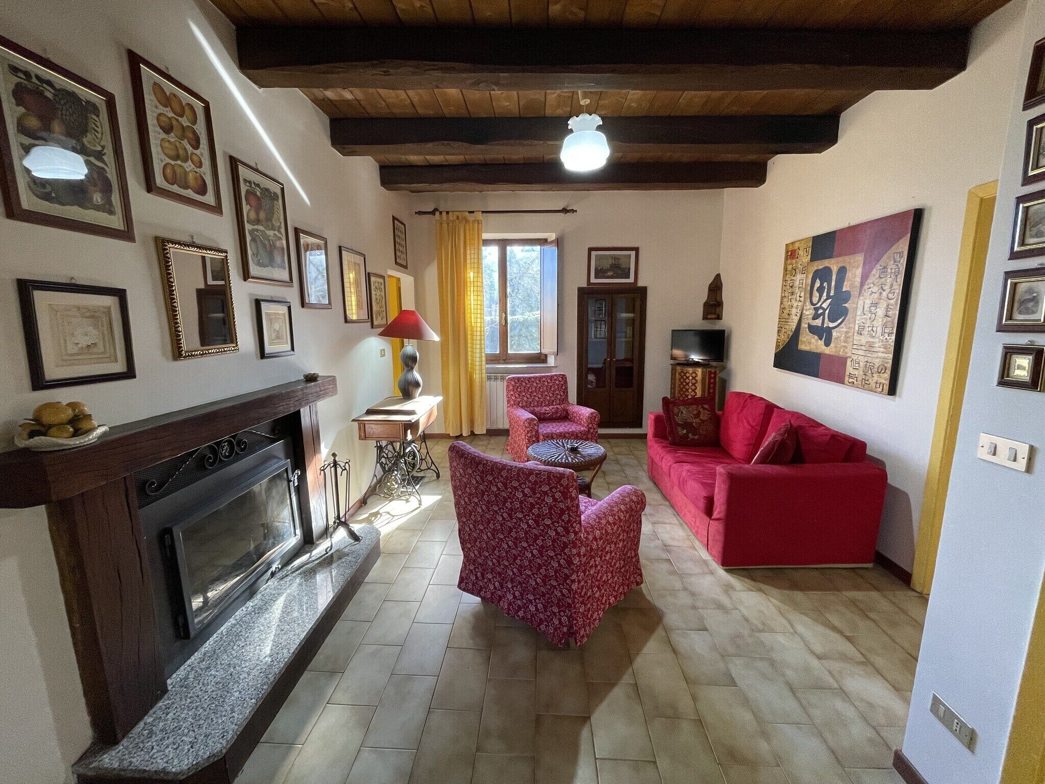 TV, caminetto