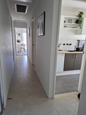 Fridge, microwave, stovetop, electric kettle
