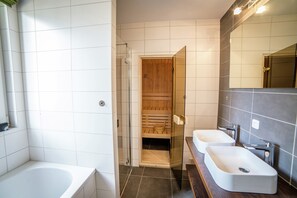 Shower, jetted tub