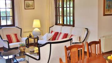 Een televisie, een open haard en een dvd-speler