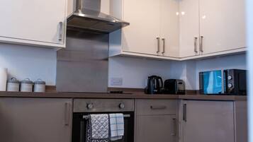 Fridge, microwave, oven, toaster