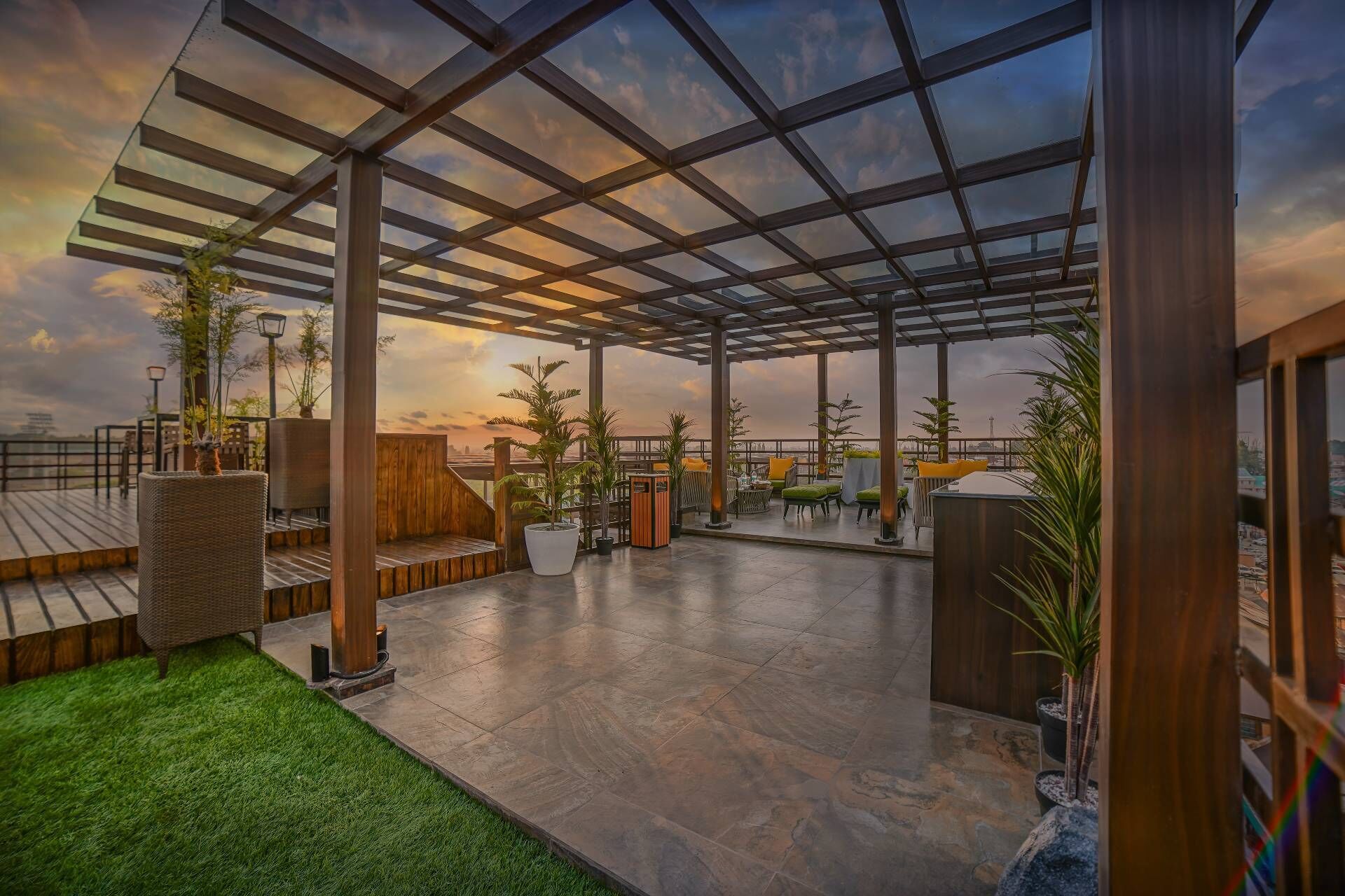 Outdoor banquet area