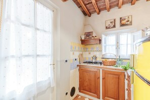 Fridge, microwave, dishwasher, coffee/tea maker