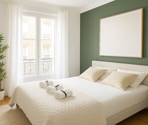 2 bedrooms, iron/ironing board, travel crib, WiFi