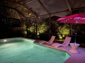 Piscine extérieure, piscine chauffée