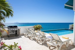 Terrace/patio - Farniente (4 bedrooms) - Oceanfront villa with pool, Cupecoy, St. Maarten (Cupecoy)